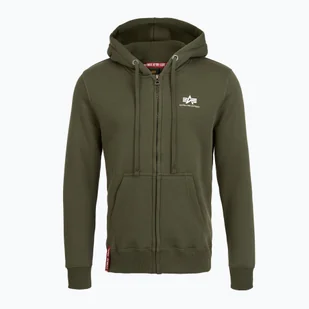 Bluza męska Alpha Industries Basic Zip SL dark olive - Bluzy męskie - miniaturka - grafika 1