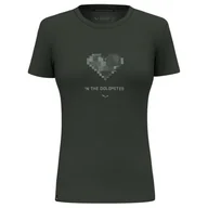 Koszulki i topy damskie - Salewa Pure Heart Dry T-shirt damski, zielony, XXL - miniaturka - grafika 1
