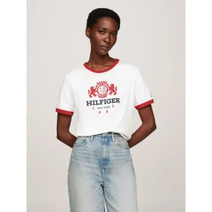 Tommy Hilfiger T-shirt | Regular Fit - Koszulki i topy damskie - miniaturka - grafika 1
