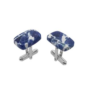 Sodalit prostokątny (S1390) Srebro [925] - Spinki do mankietów i krawatów - miniaturka - grafika 1