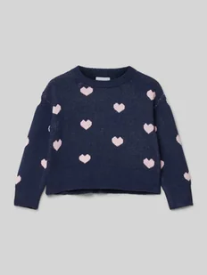 Sweter z dzianiny z prążkowanymi wykończeniami model ‘ODESSA’ - Swetry dla dziewczynek - miniaturka - grafika 1
