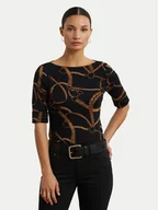 Bluzki damskie - LAUREN RALPH LAUREN Bluzka 200971107001 Czarny Slim Fit - miniaturka - grafika 1