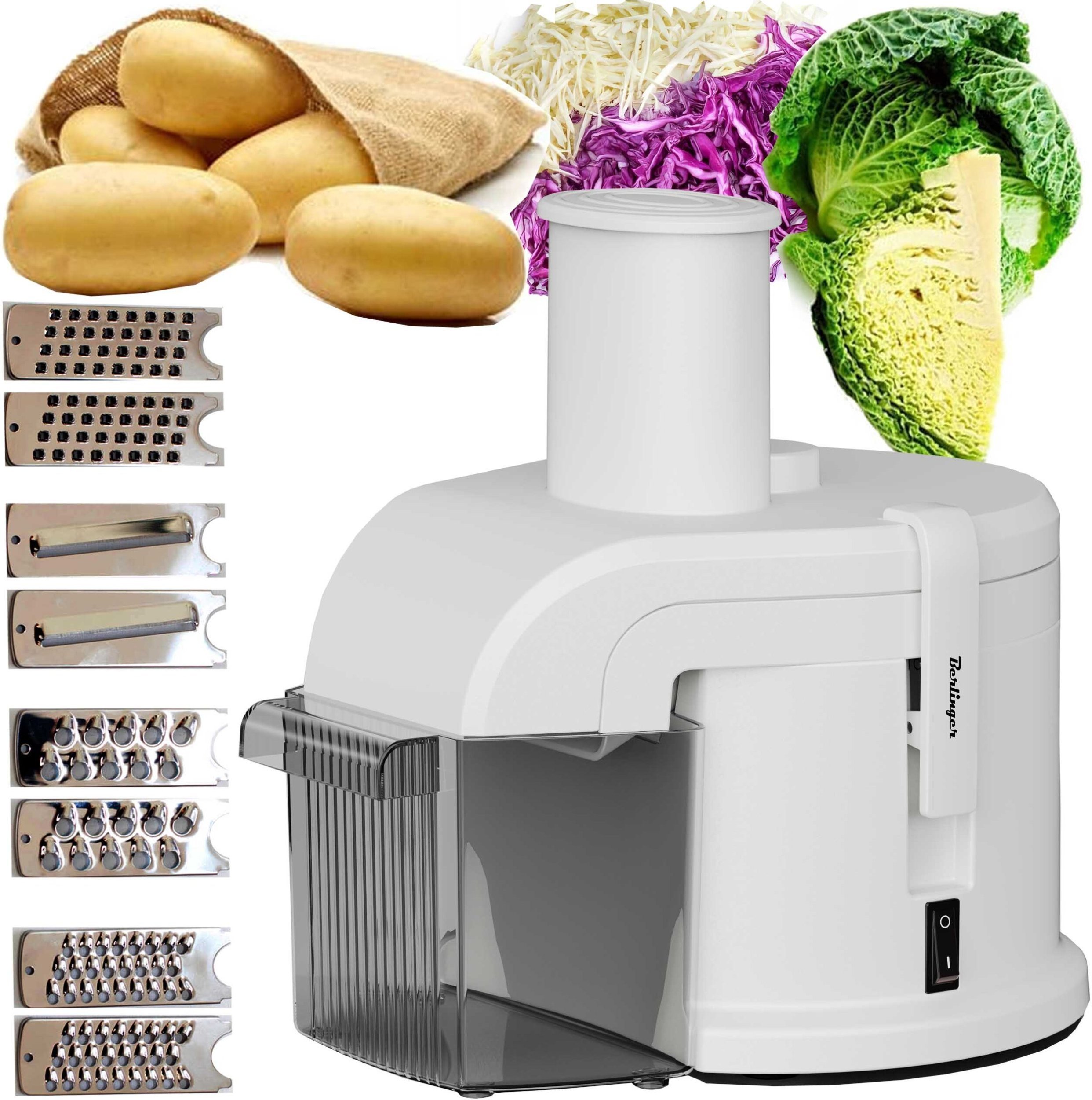 Rozdrabniacz Berlinger Tarka do ziemniaków 4w1 elektryczna szatkownica siekacz Migiris 400W