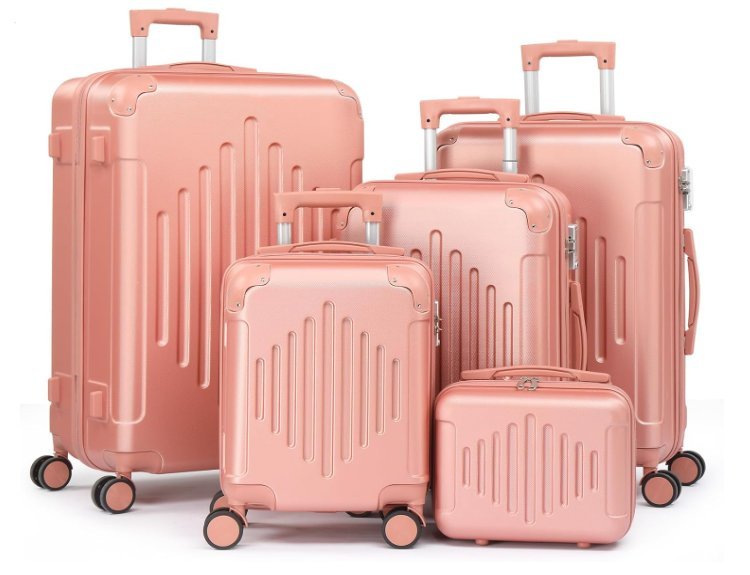 Karl home Zestaw walizek ABS 5 sztuk z zamkiem TSA rose gold