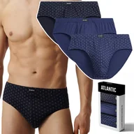 Majtki męskie - Slipy męskie 3 PARY klasyczne 100% BAWEŁNA ATLANTIC 3MP-188 - XXL - miniaturka - grafika 1