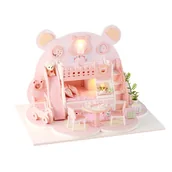 Dekoratorstwo - Miniaturowy Domek -  Różowy Miś - miniaturka - grafika 1