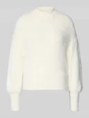 Swetry damskie - Sweter z dzianiny z prążkowanymi wykończeniami model ‘KEYLA’ - miniaturka - grafika 1