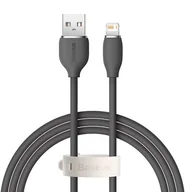 Kable USB - Baseus kabel, przewód USB Lightning 2,4A długość 1,2 m Jelly Liquid Silica Gel czarny CAGD000001 - miniaturka - grafika 1