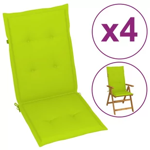 vidaXL Poduszki na krzesła ogrodowe, 4 szt., jasnozielone, 120x50x4 cm - Poduszki ogrodowe - miniaturka - grafika 1