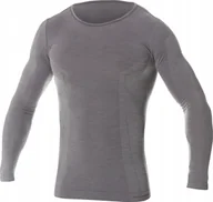 Koszulki męskie - Brubeck LS11600 Koszulka męska z długim rękawem COMFORT WOOL ciemnoszary M - miniaturka - grafika 1