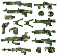 Klocki - BRONIE KAMUFLAŻ 1080 gra zestaw klocki armia broń pistolet figurki figurka - miniaturka - grafika 1