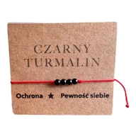 Bransoletki - Bransoletka na Czerwonym sznurku Czarny Turmalin - miniaturka - grafika 1