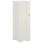 Szafki do salonu - shumee Szafka plastikowa 40x43x125 cm wygląd drewna biała - miniaturka - grafika 1