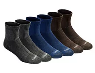 Skarpetki damskie - Dickies Męskie skarpety Dri-Tech Moisture Control Quarter Multi-Pack, szare/niebieskie/brązowe (6 par), Szary/niebieski/brązowy (6 par), M - miniaturka - grafika 1