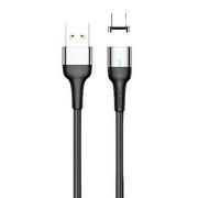 Kable USB - USAMS Kabel magnetyczny U28 lightning 2.4A Fast Charge 1m pleciony szary/grey SJ326USB03 (US-SJ326) - miniaturka - grafika 1