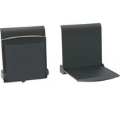 Fotele i krzesła biurowe - Grafitowe siedzisko naścienne na korytarz składane manualnieTPS1 Straponten - miniaturka - grafika 1