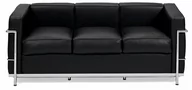 Sofy i kanapy - D2.Design Sofa trzyosobowa Kubik czarna skóra TP 24989 - miniaturka - grafika 1