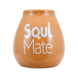 Tykwa Ceramiczna beżowa z logo Soul Mate - 350 ml - Yerba Mate - miniaturka - grafika 1