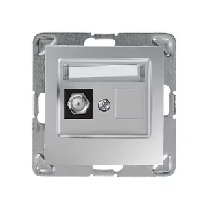 Ospel Impresja srebrny gniazdo antenowe typu F GPA-1YF/m/18 GPA-1YF/m/18 - Gniazdka elektryczne - miniaturka - grafika 1