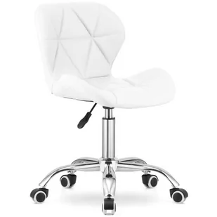 Fotel biurowy, krzesło biurowe Białe tapicerowane krzesło obrotowe - Renes 3X - Fotele i krzesła biurowe - miniaturka - grafika 1