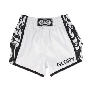 Fairtex Spodenki Tajskie Muay Thai GLORY BSG3 White/Black - Spodnie sportowe męskie - miniaturka - grafika 1