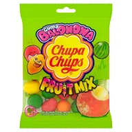 Gumy do żucia, lizaki, dropsy - Chupa Chups Fruit Mix Guma balonowa o smaku owocowym ze sproszkowanych nadzieniem 80 g - miniaturka - grafika 1