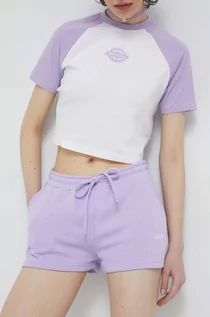 Spodenki damskie - Roxy szorty damskie kolor fioletowy gładkie medium waist - grafika 1