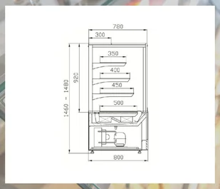Lada cukiernicza WCh-1/C5 1360 OF-SD ELLADA Open Front przelotowa - Szafy i witryny chłodnicze - miniaturka - grafika 4