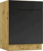 Szafki kuchenne - Stolkar Szafka kuchenna stojąca ISABEL D60S/1 P/L czarny mat/dąb artisan STOLKAR - miniaturka - grafika 1