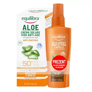 EQUILIBRA SET Sun Krem Do Twarzy SPF50 75ml + Olejek Do Włosów 100ml - Olejki do ciała i włosów - miniaturka - grafika 1