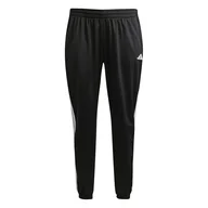 Dresy damskie - adidas Damskie spodnie dresowe trykotowe z 3 paskami (plus size) 4XL (duży rozmiar) czarny/biały - miniaturka - grafika 1