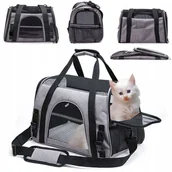 Transportery dla kotów - Transporter dla kota, psa, królika, zwierząt, torba do transportu, 44x25x28 cm - miniaturka - grafika 1