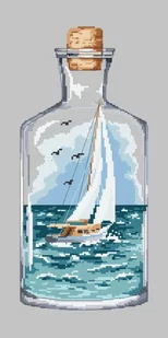 Haft krzyżykowy, Zestaw do haftu, Butelka z żaglówką - Pasmanteria - miniaturka - grafika 1