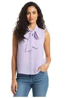 Bluzki damskie - Bluzka damska Calvin Klein fioletowa z kokardą-L - miniaturka - grafika 1