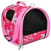 Transportery dla kotów - Hilton TORBA TRANSPORTOWA RÓŻOWA KWIATY 43X24X26CM DLA KOTA/PSA 103-400033-16 - miniaturka - grafika 1