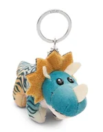 Plecaki - Breloczek Dino Cerastupsy 10 cm niebiesk - Pluszowy towarzysz ze zrównoważonej produkcji przytulanka zwierzęca z kółkiem na klucze do smyczy, torby albo plecaka - miniaturka - grafika 1