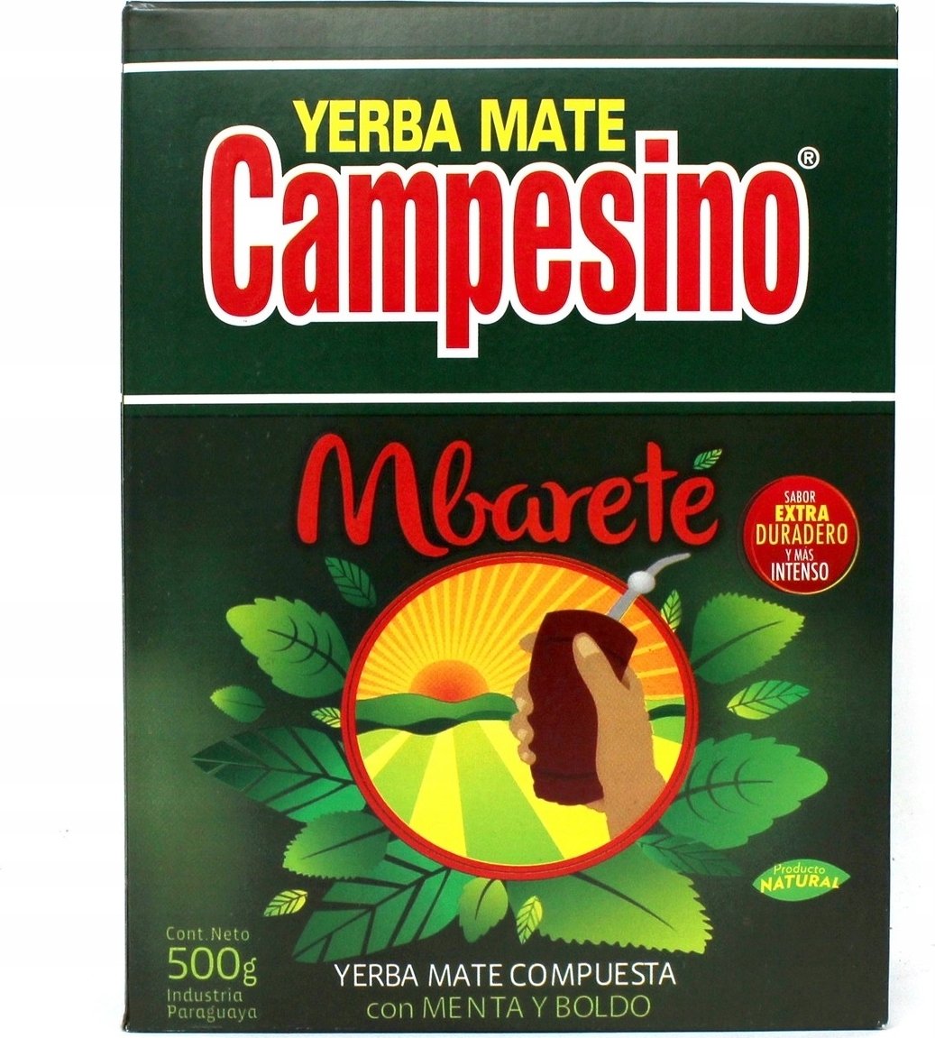Paragwajska Yerba Mate Campesino Mbarete 500g Mięta pieprzowa i ziele boldo Herbata ziołowa Yerba Mate z Paragwaju, sypka 0,5kg