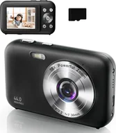 Aparaty Cyfrowe - INF Aparat cyfrowy 1080P 44MP 16-krotny zoom, ekran 2,4 cala, karta 32 GB Czarny - miniaturka - grafika 1