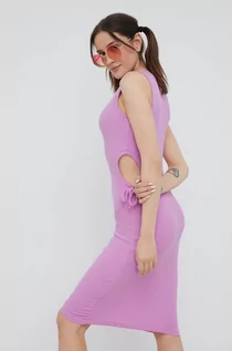 Sukienki - Brave Soul sukienka kolor fioletowy mini dopasowana - grafika 1