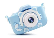 Aparaty Cyfrowe - R2invest Aparat dla dzieci kamera HD X5 + ochronne etui w Kształcie Zwierzątka - niebieski - miniaturka - grafika 1