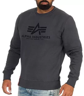 ALPHA INDUSTRIES Męska bluza sportowa z kapturem, nieprzezroczysta, szaro-czarna/czarna, XXL, wrzos szary, XXL - Bluzy męskie - miniaturka - grafika 1