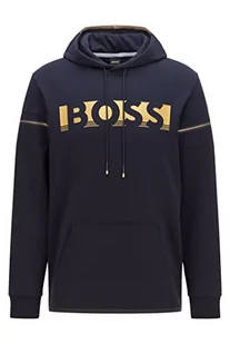 BOSS Męska bluza z kapturem Soody 1, unisex, z logo, niebieska, NIEBIESKI, L - Bluzy męskie - miniaturka - grafika 1
