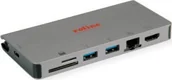 Huby USB - HUB USB Roline Stacja dokująca ROLINE USB typu C, HDMI 4K, VGA, 2x USB 3.2 Gen 1, LAN, PD, kaartlezer 12.02.1022 - miniaturka - grafika 1