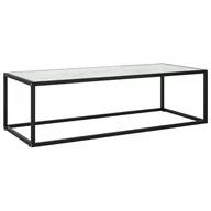 Ławy i stoliki kawowe - VidaXL Lumarko Stolik herbaciany, szkło w kolorze biały marmur, 120x50x35 cm 322885 VidaXL - miniaturka - grafika 1