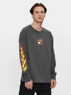 Koszulki męskie - Tommy Jeans Longsleeve Burning Badge DM0DM17741 Szary Relaxed Fit - miniaturka - grafika 1