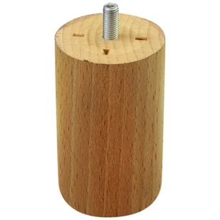 Noga meblowa drewniana 100/55 mm walec buk - Zawiasy, okucia i inne akcesoria - miniaturka - grafika 1