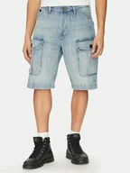 Spodenki męskie - G-Star Raw Szorty jeansowe Bend 3D Cargo D26528-D788 H119 Błękitny Relaxed Fit - miniaturka - grafika 1