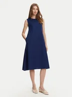 Sukienki - Selmark Sukienka letnia BL495 Granatowy Regular Fit - miniaturka - grafika 1