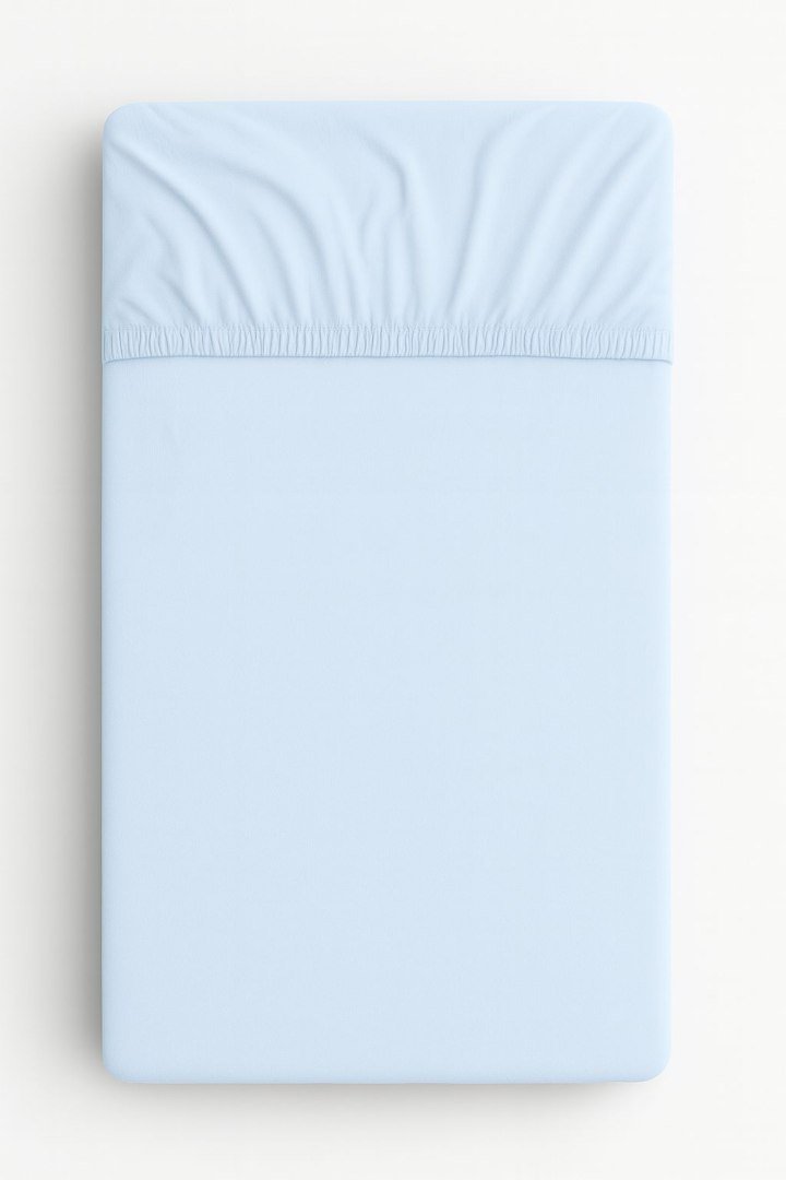 Prześcieradło bawełniane z gumką do łóżeczka 120x60 cm - niebieskie