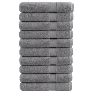 vidaXL Ręczniki premium, 10 szt., szare, 100x200 cm, bawełna 100% - Ręczniki - miniaturka - grafika 1